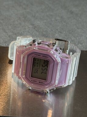 Clear Strap Digital Sports Watch - Lavender